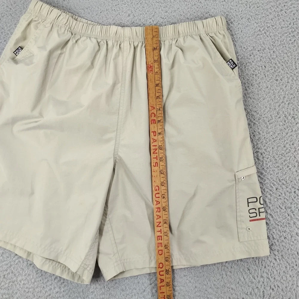 Polo Sport Board Shorts Mens XL Beige Mesh Lined Pocket Elastic Waist Drawstring